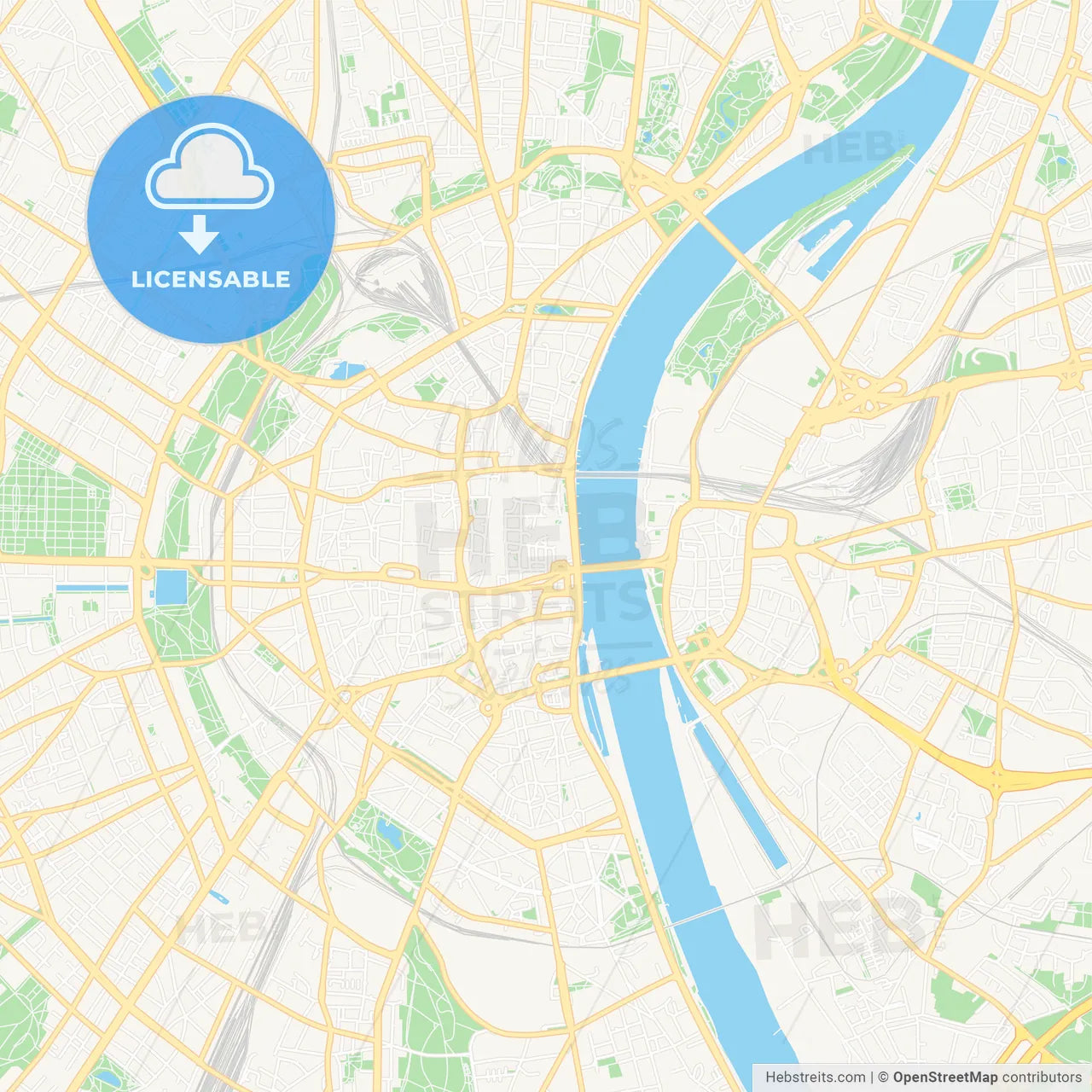 Koln, Germany Vector Map - Classic Colors