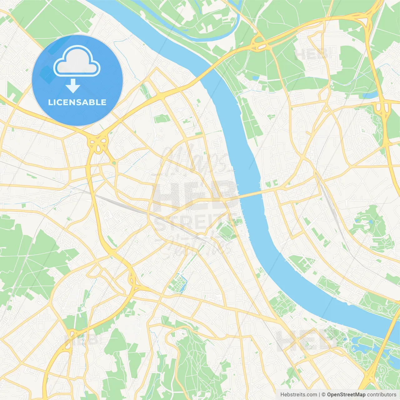 Bonn, Germany Vector Map - Classic Colors