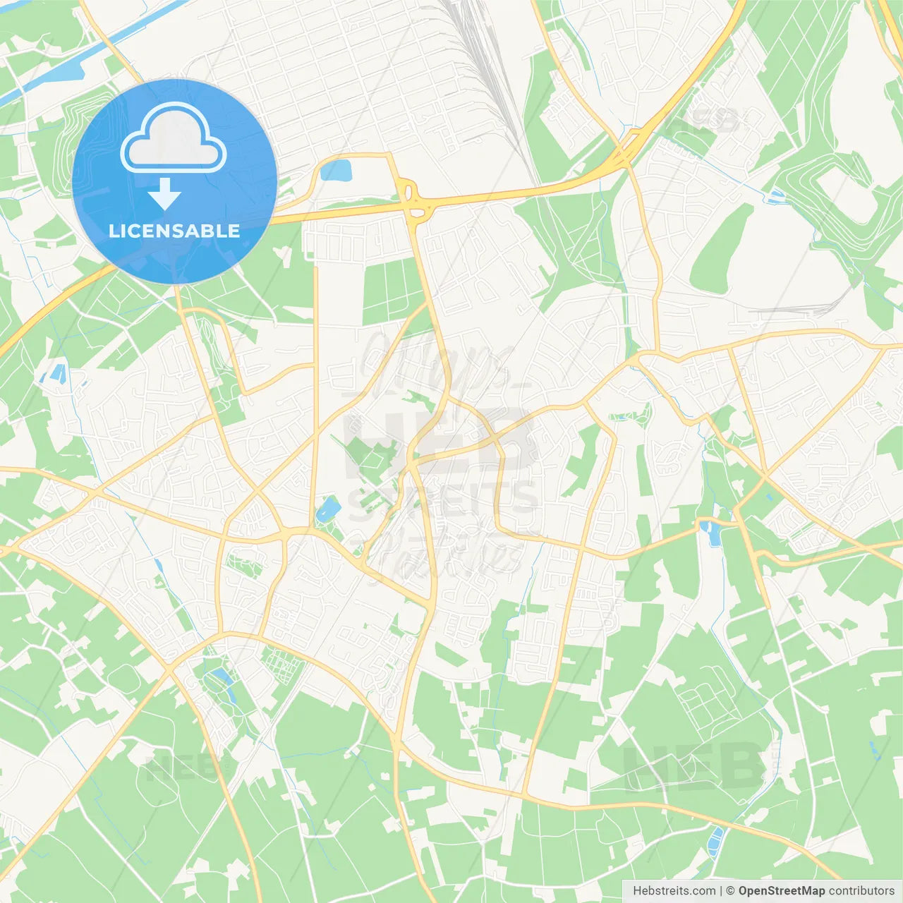 Marl, Germany Vector Map - Classic Colors