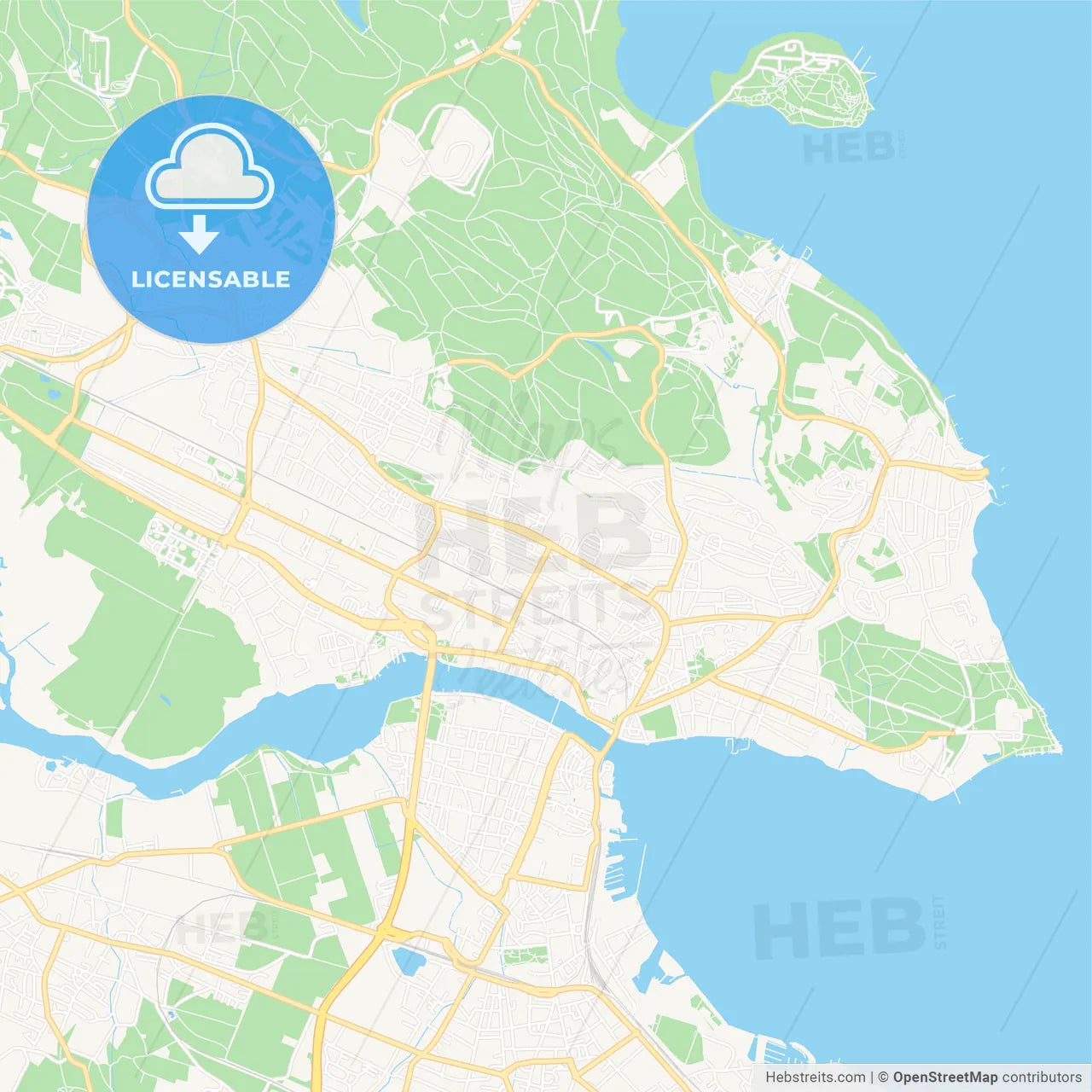 Konstanz, Germany Vector Map - Classic Colors