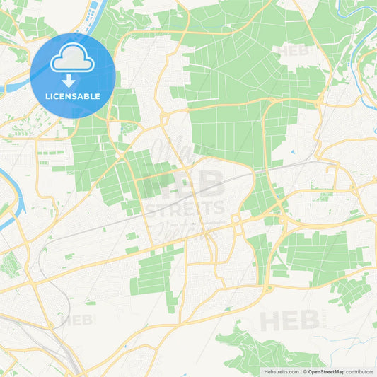 Fellbach, Germany Vector Map - Classic Colors