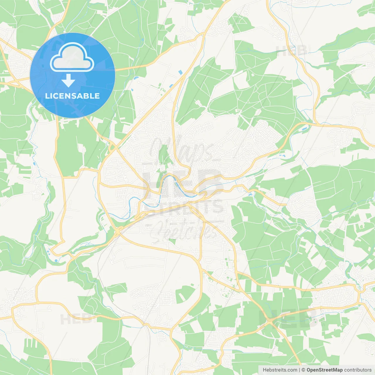 Backnang, Germany Vector Map - Classic Colors