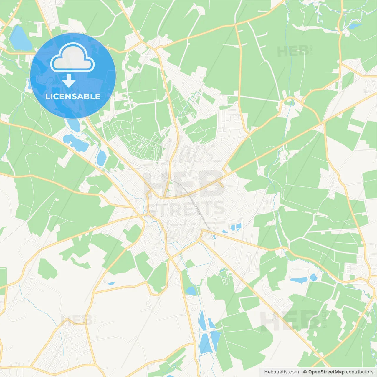 Lage, Germany Vector Map - Classic Colors