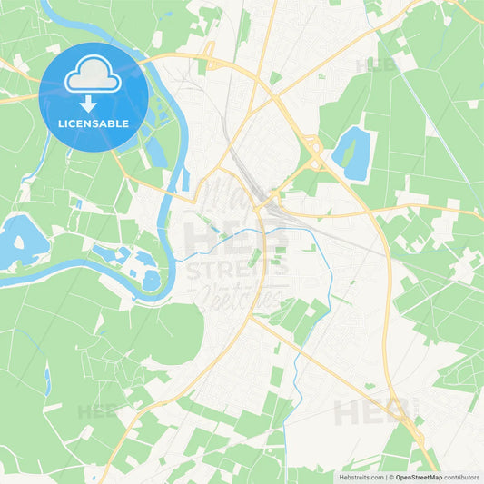 Nienburg/Weser, Germany Vector Map - Classic Colors