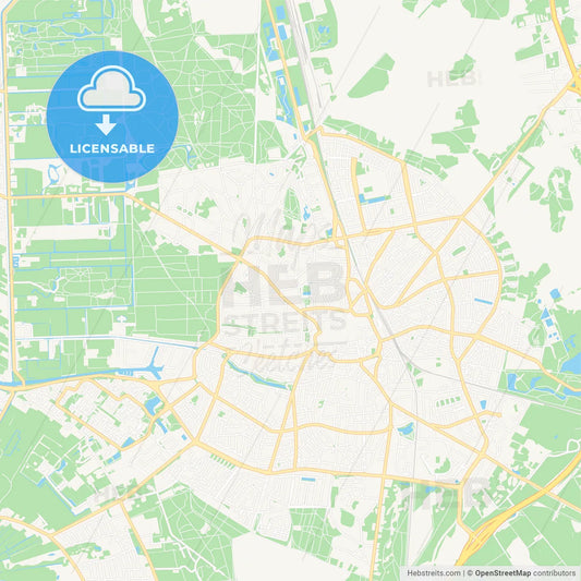 Hilversum, Netherlands Vector Map - Classic Colors