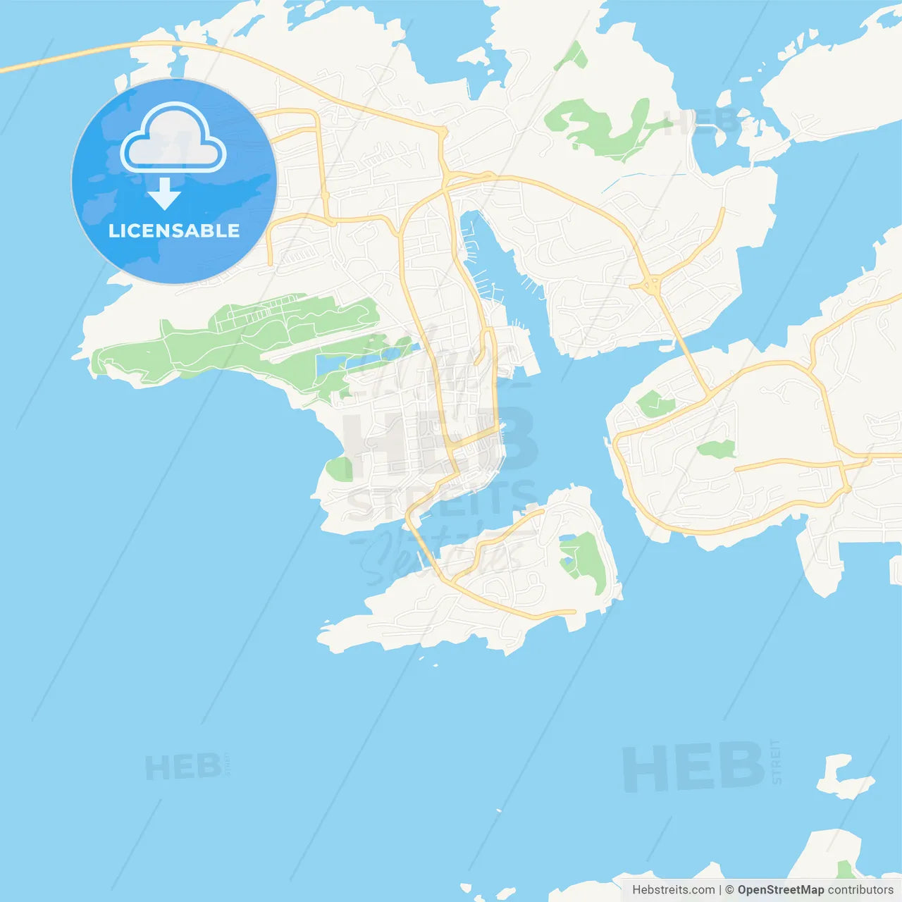Kristiansund, Norway Vector Map - Classic Colors