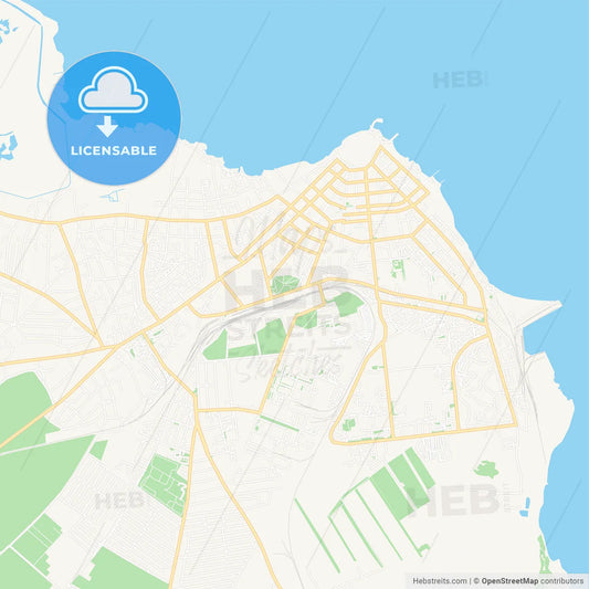 Bilhorod-Dnistrovskyi, Ukraine Vector Map - Classic Colors