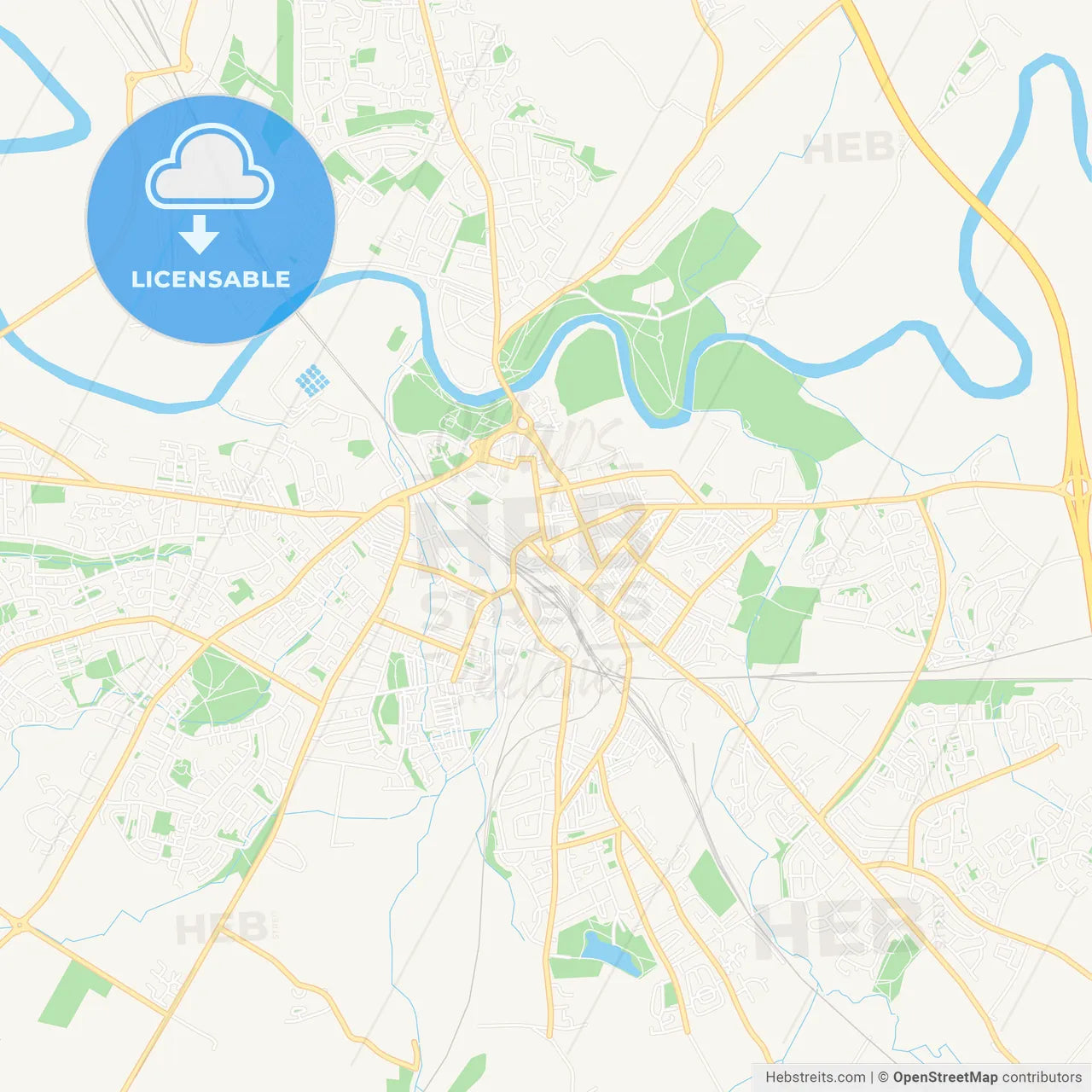 Carlisle, England Vector Map - Classic Colors