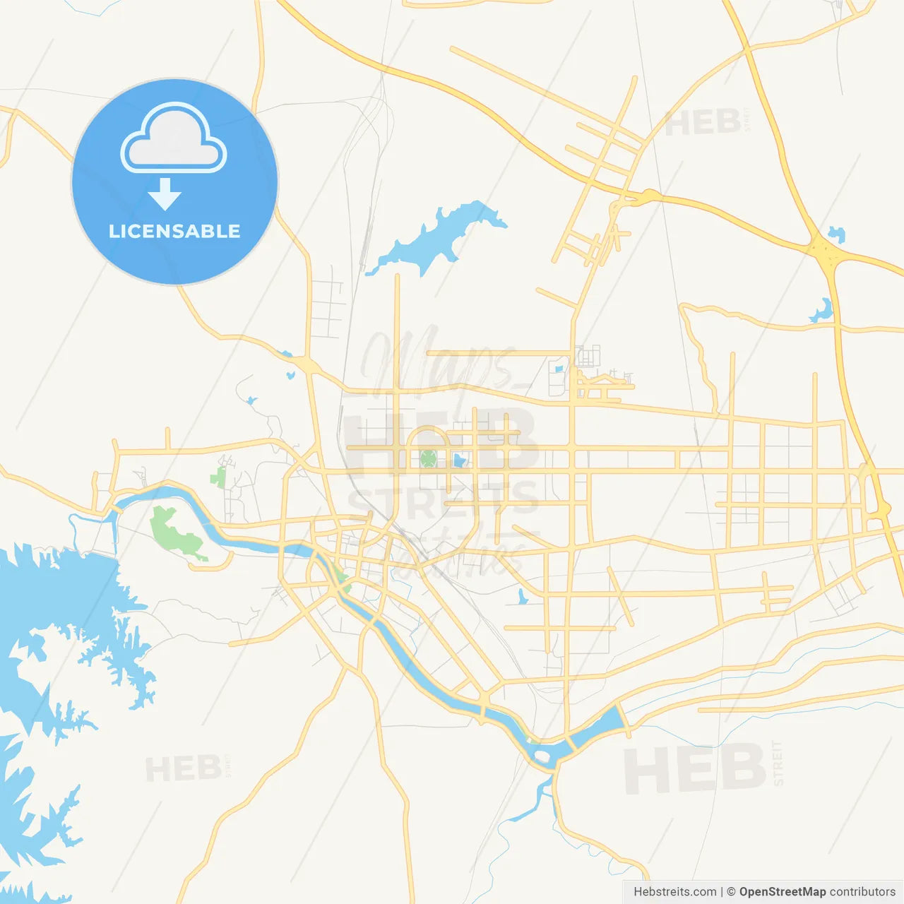 Printable street map of Xinyang, China