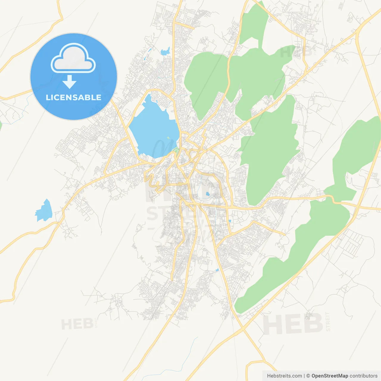 Printable street map of Ajmer, India