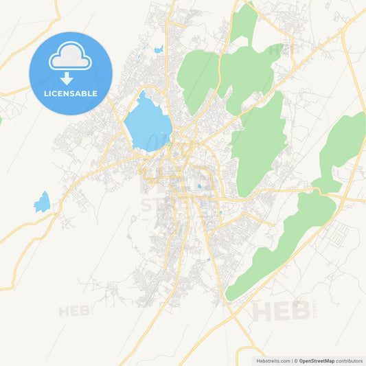 Printable street map of Ajmer, India