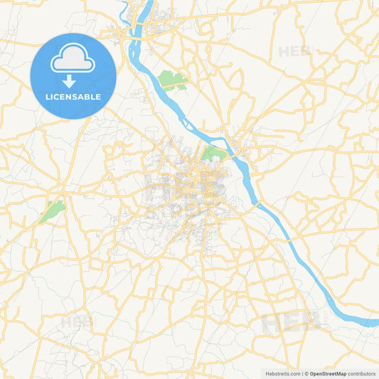 Printable street map of Erode, India