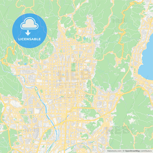 Printable street map of Kyoto, Japan