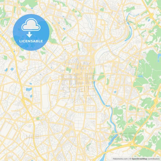 Printable street map of Toyota, Japan