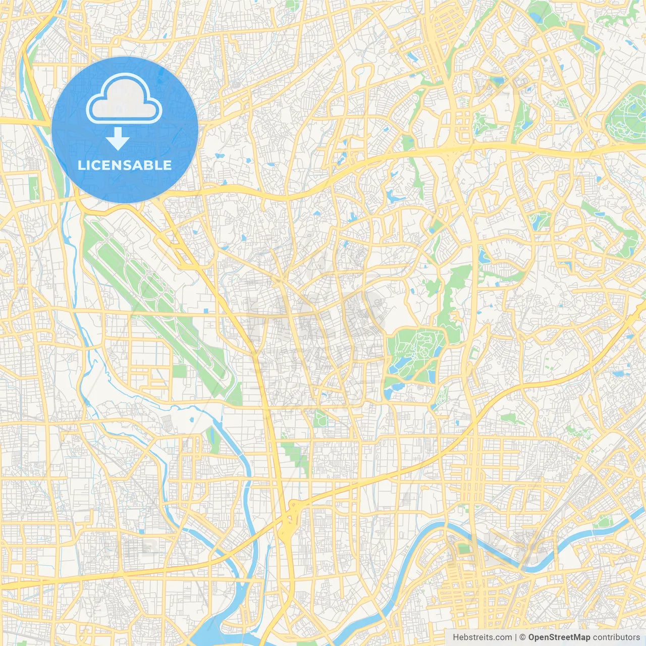 Printable street map of Toyonaka, Japan