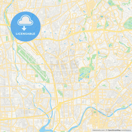 Printable street map of Toyonaka, Japan