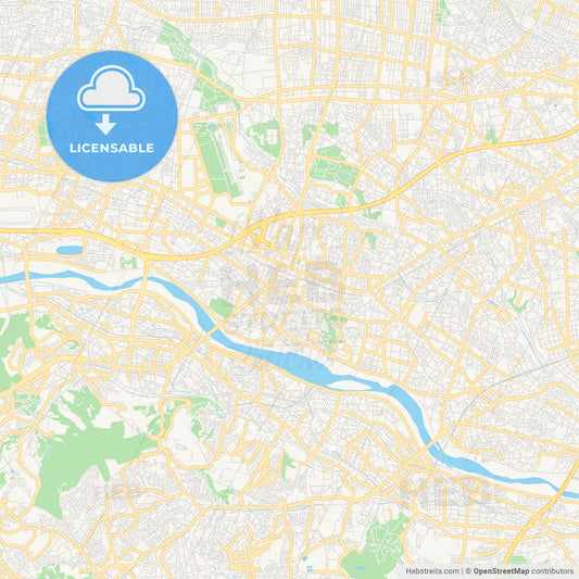 Printable street map of Chōfu, Japan