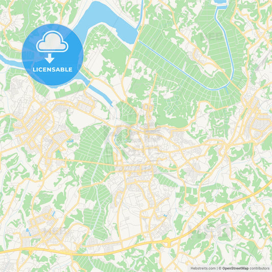 Printable street map of Sakura, Japan