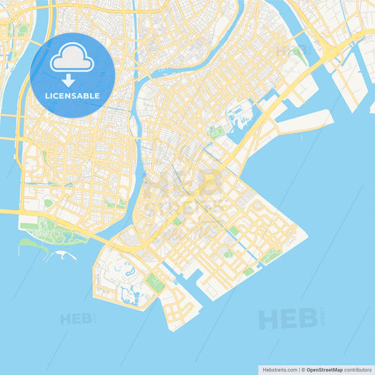 Printable street map of Urayasu, Japan