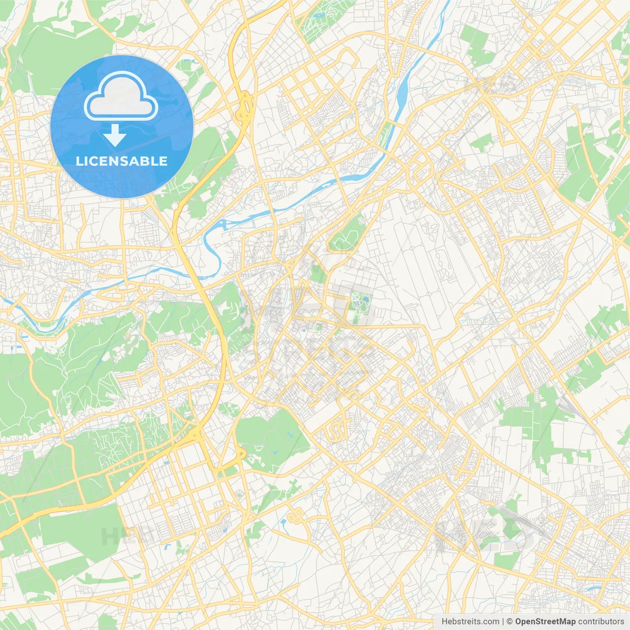 Printable street map of Iruma, Japan
