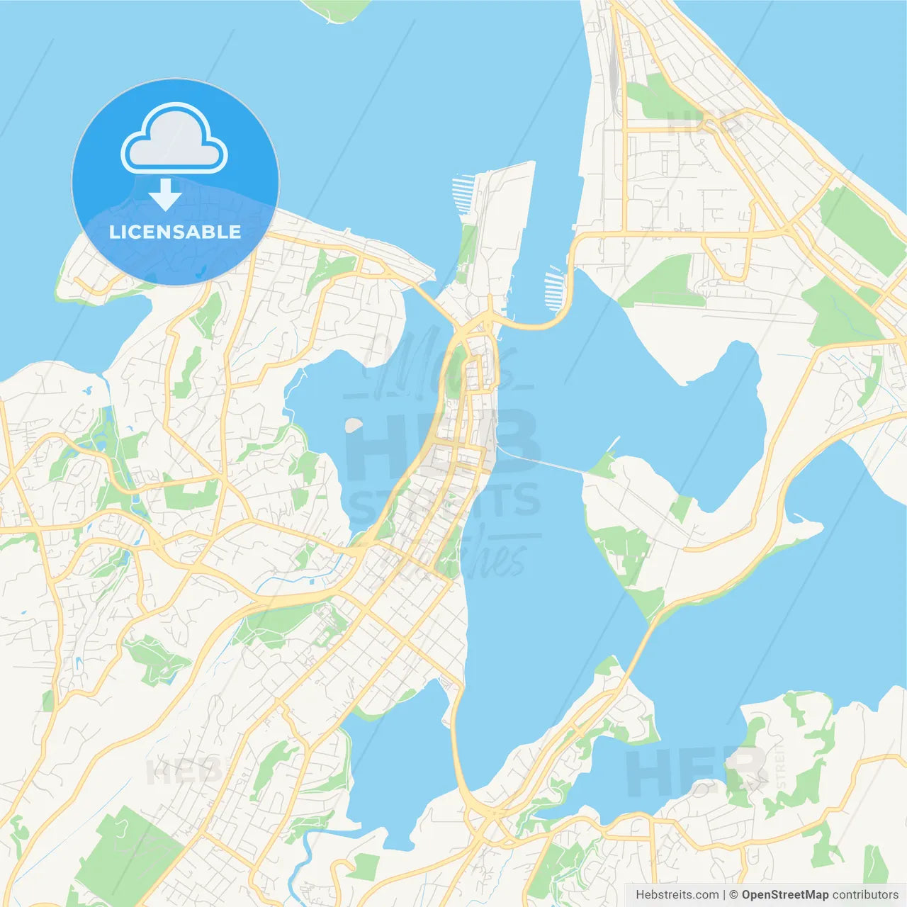 Printable street map of Tauranga, New Zealand