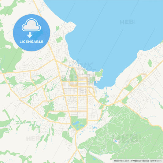 Printable street map of Rotorua, New Zealand