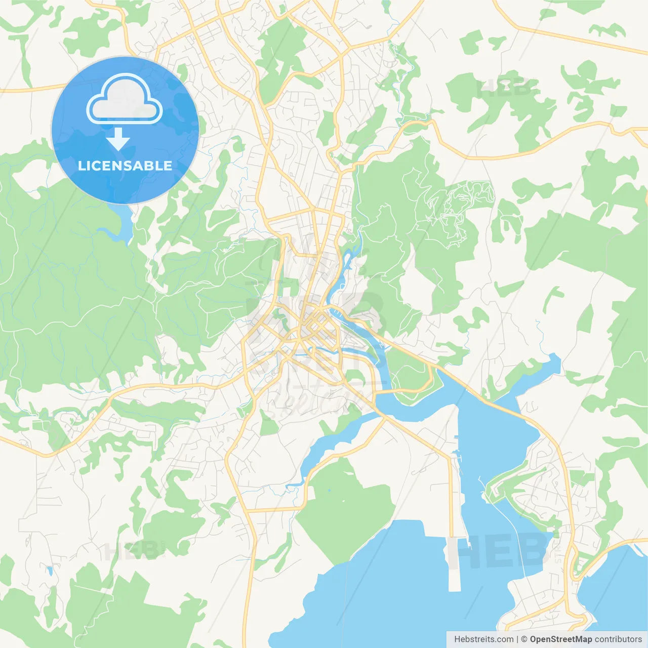 Printable street map of Whangarei, New Zealand