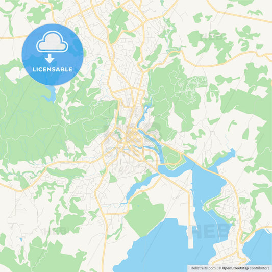 Printable street map of Whangarei, New Zealand