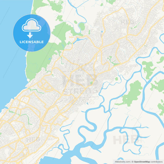 Printable street map of Conakry, Guinea