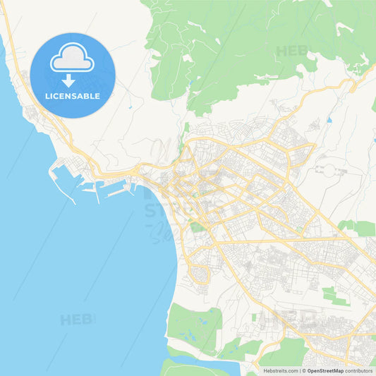 Printable street map of Agadir, Morocco