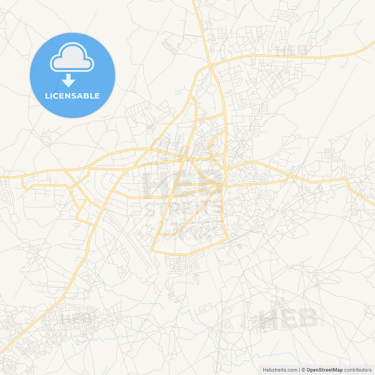 Printable street map of Bauchi, Nigeria