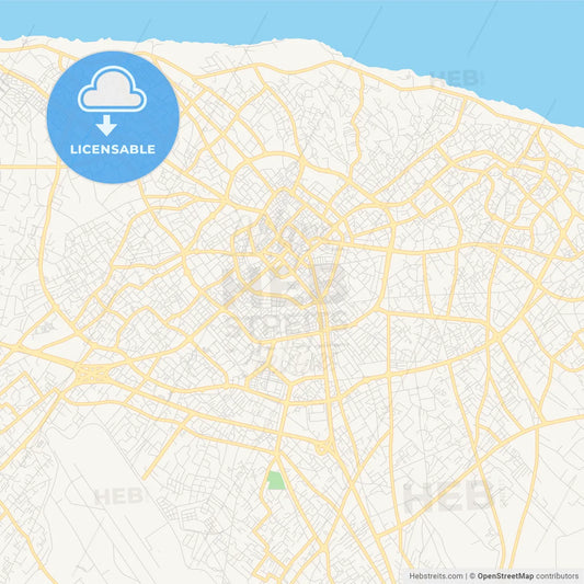 Printable street map of Misratah, Libya