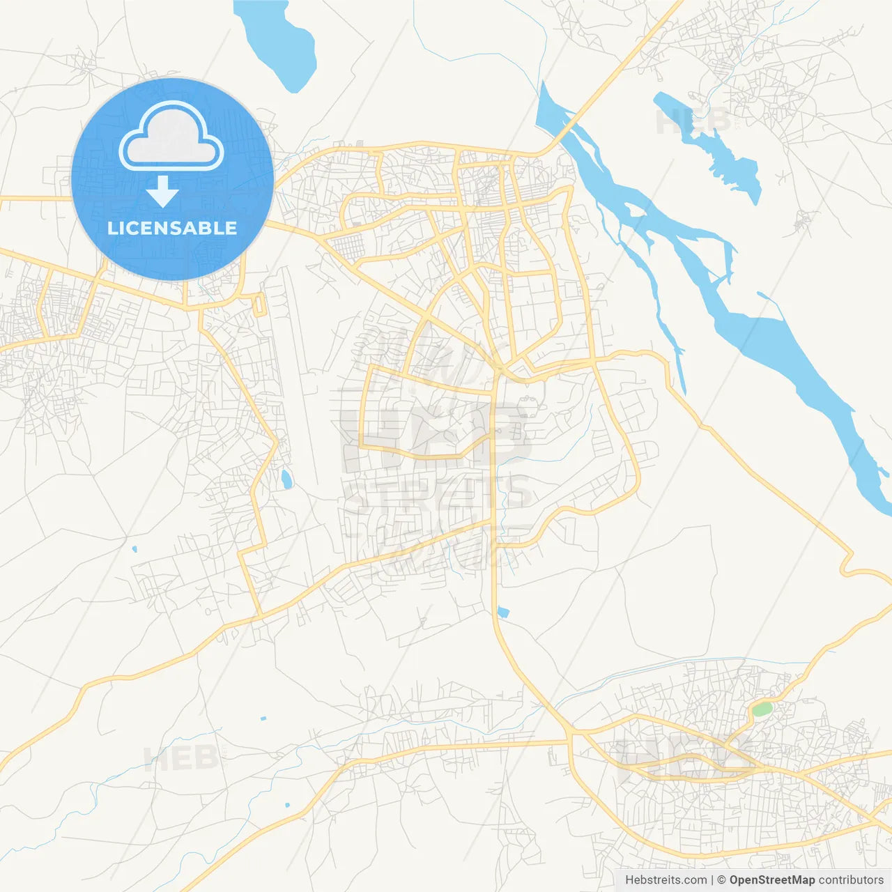 Printable street map of Jimeta, Nigeria
