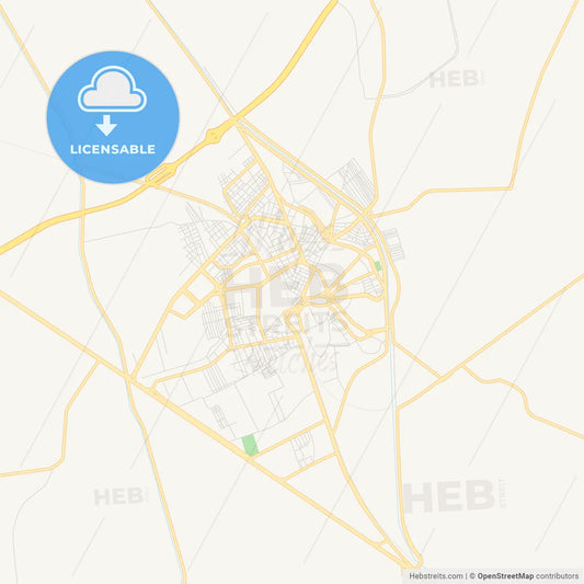 Printable street map of Damanhur, Egypt