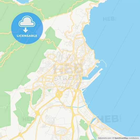 Printable street map of Annaba, Algeria