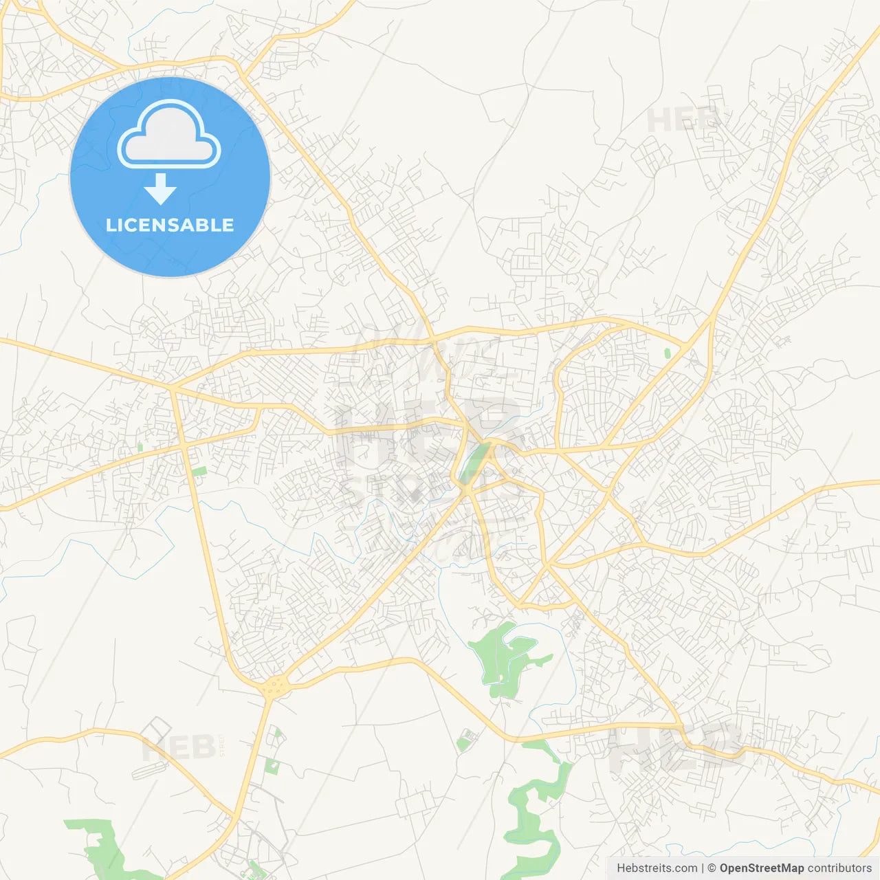 Printable street map of Osogbo, Nigeria