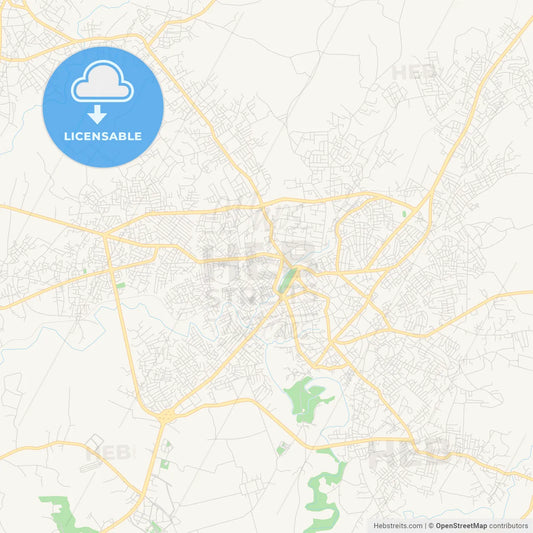 Printable street map of Osogbo, Nigeria