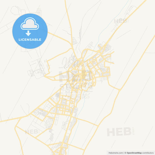 Printable street map of Bechar, Algeria