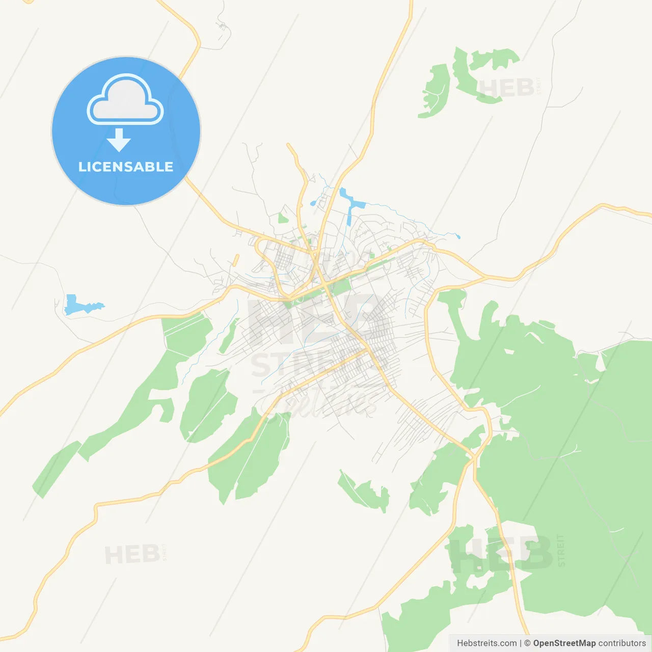 Printable street map of Isiro, DR Congo