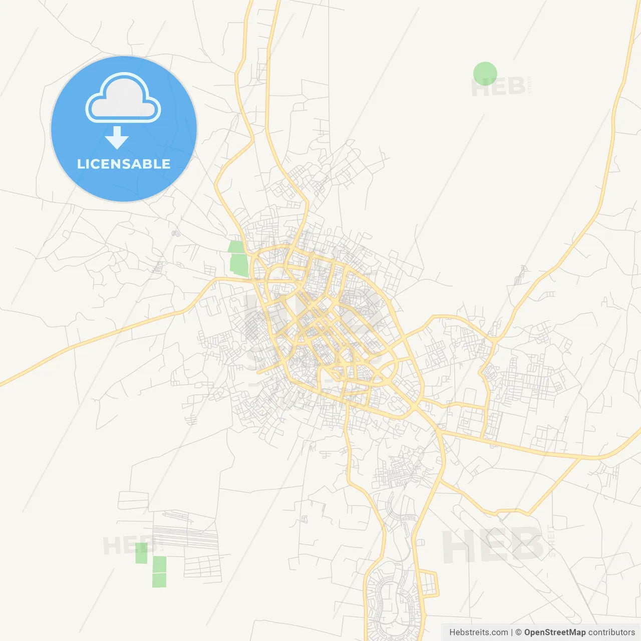 Printable street map of Al Jadid, Libya