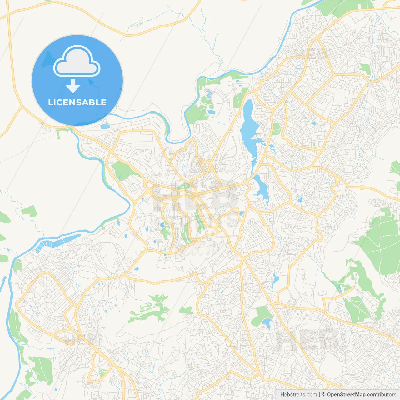 Printable street map of Maseru, Lesotho