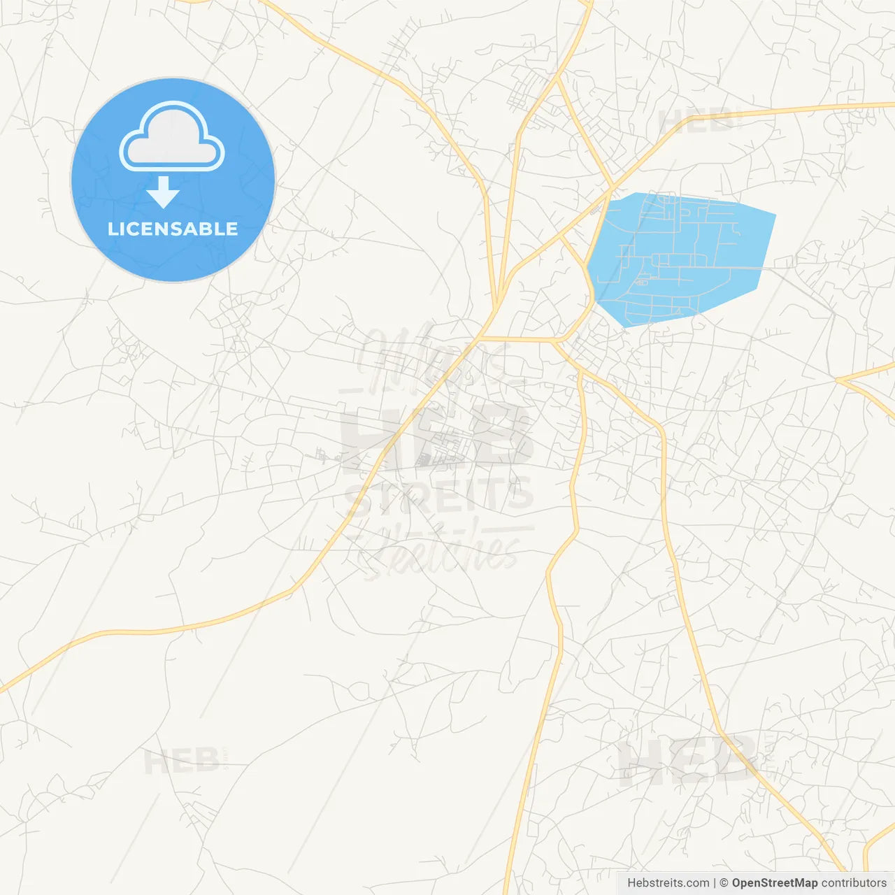 Printable street map of Nsukka, Nigeria