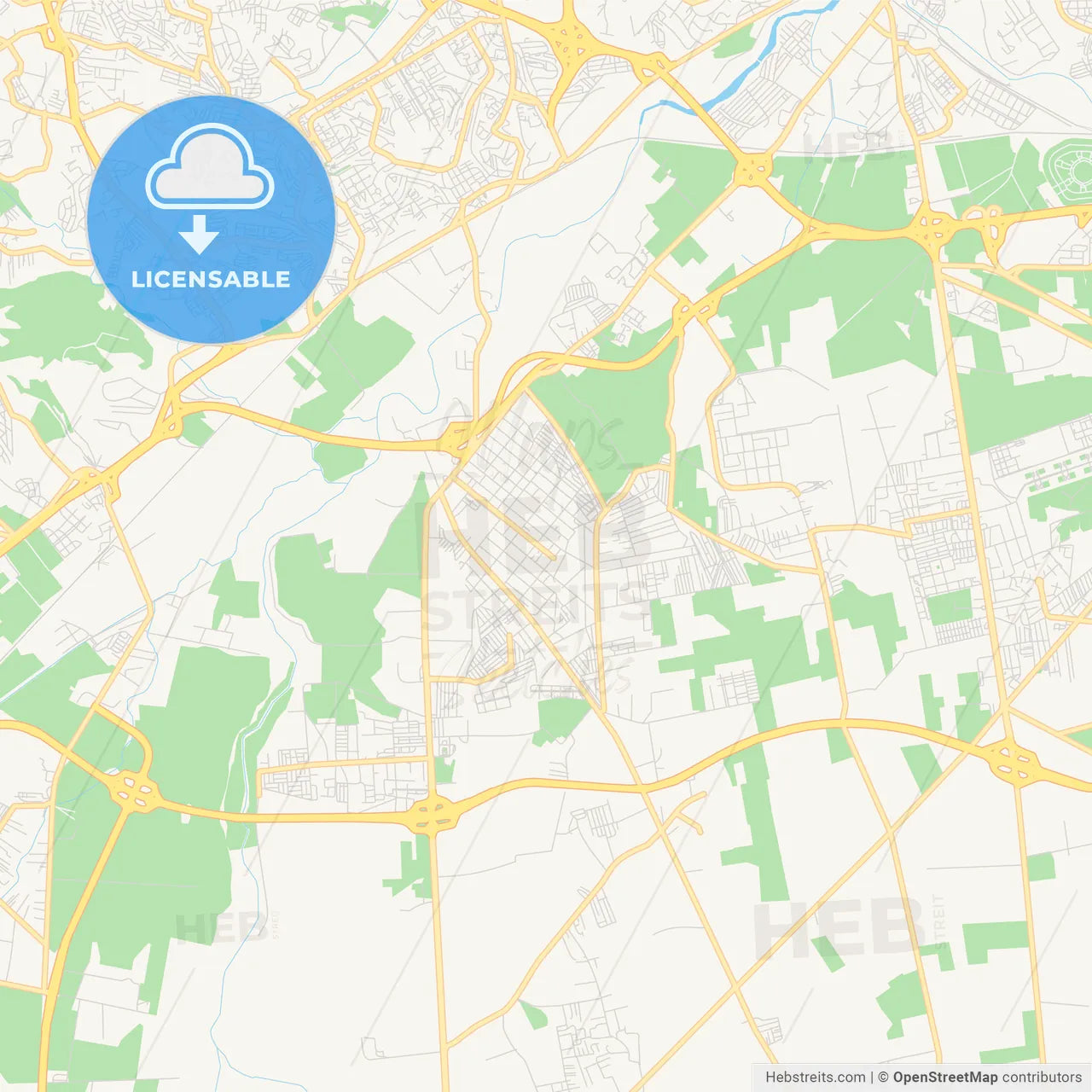 Printable street map of Baraki, Algeria