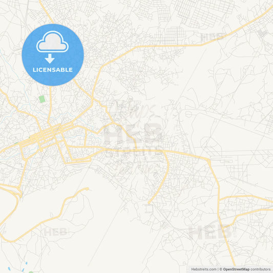 Printable street map of Lubango, Angola