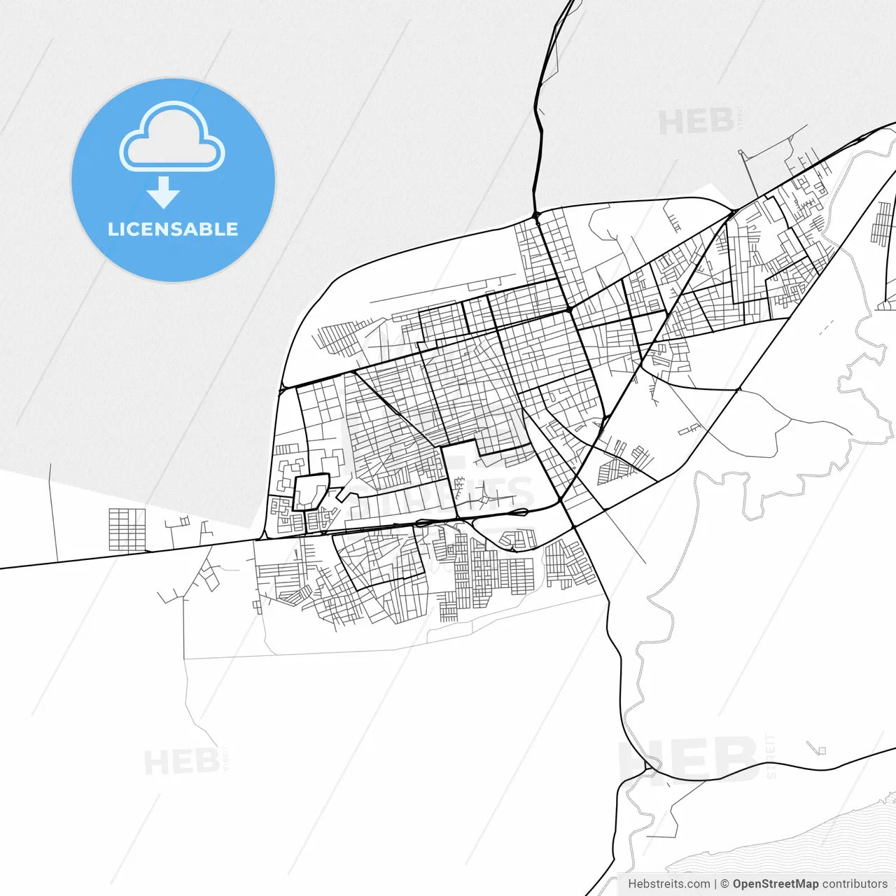 Vector PDF map of Coro, Venezuela