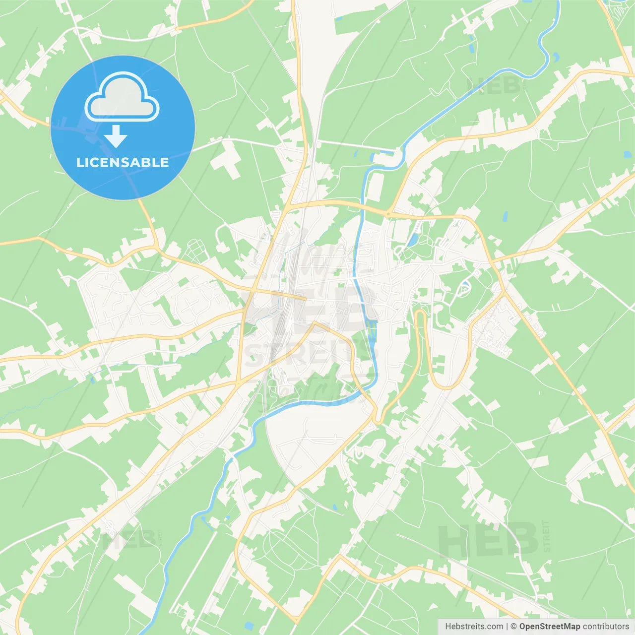 Geraardsbergen , Belgium Vector Map - Classic Colors