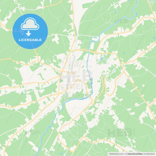 Geraardsbergen , Belgium Vector Map - Classic Colors