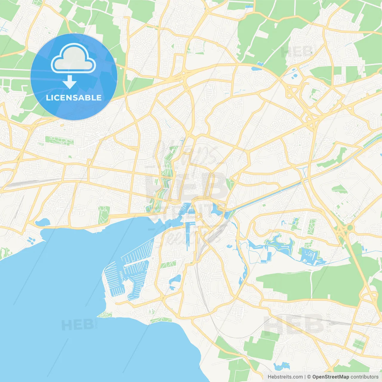 La Rochelle, France Vector Map - Classic Colors