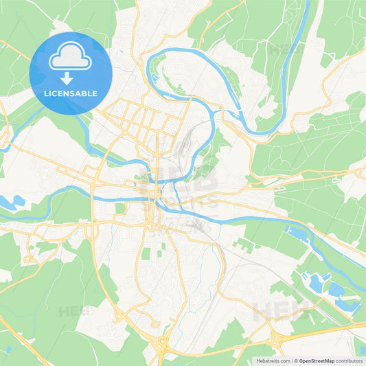 Charleville-Mezieres, France Vector Map - Classic Colors