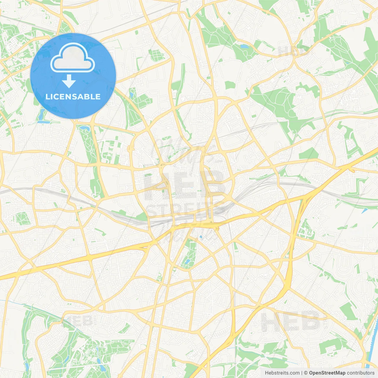 Essen, Germany Vector Map - Classic Colors